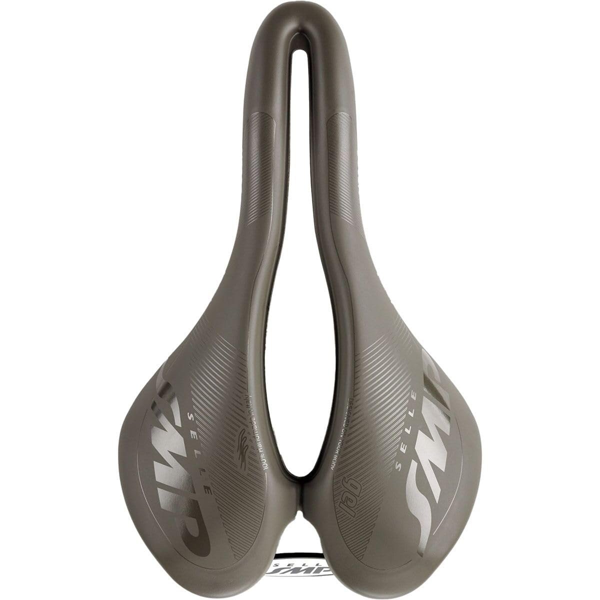 Selle SMP Vt30c-Gel Saddle W/ Carbon Rail Grey-Brown Gravel, 155Mm