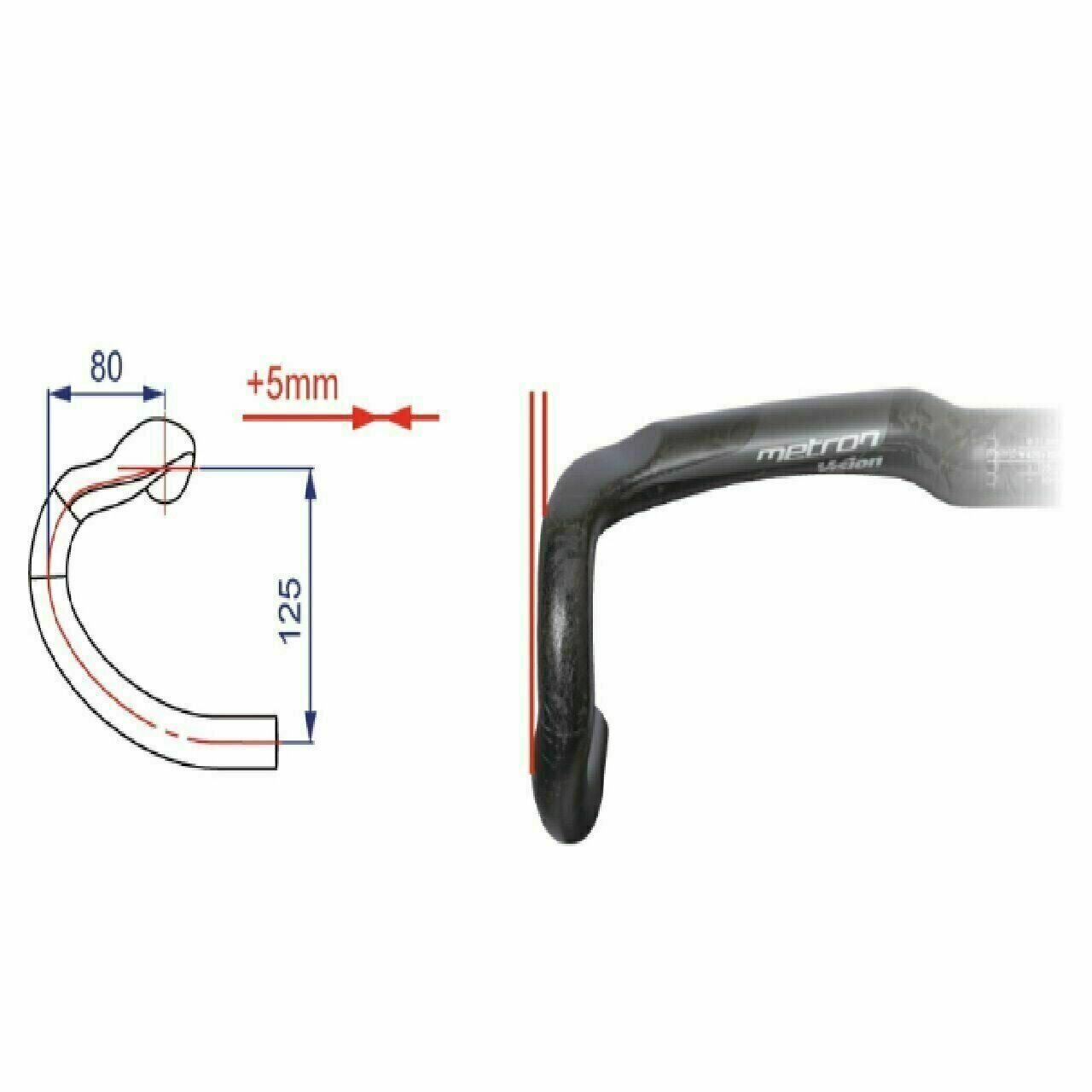 VISION METRON 4D COMPACT CARBON Aero-Ergo HANDLEBAR 31.8MM X 40CM