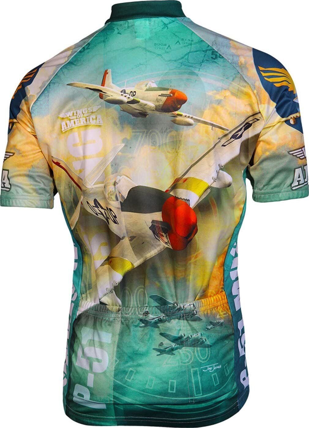 World Jerseys Men's P-51 Mustang Airplane Cycling Jersey