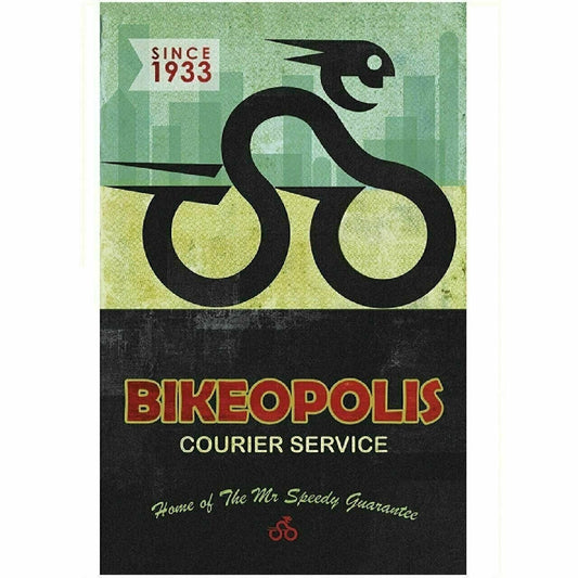 Cycling Poster Bikeopolis Courier Service by John Evans Vintage 24" x 36"