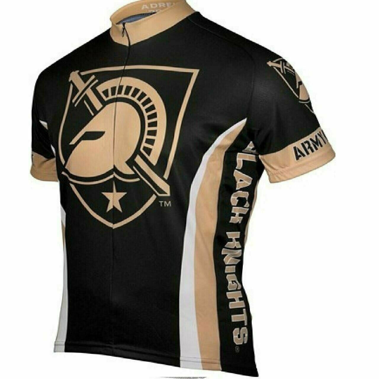 US Army West Point Black Knights Cycling Jersey  Full zip Men's Short Sleeve