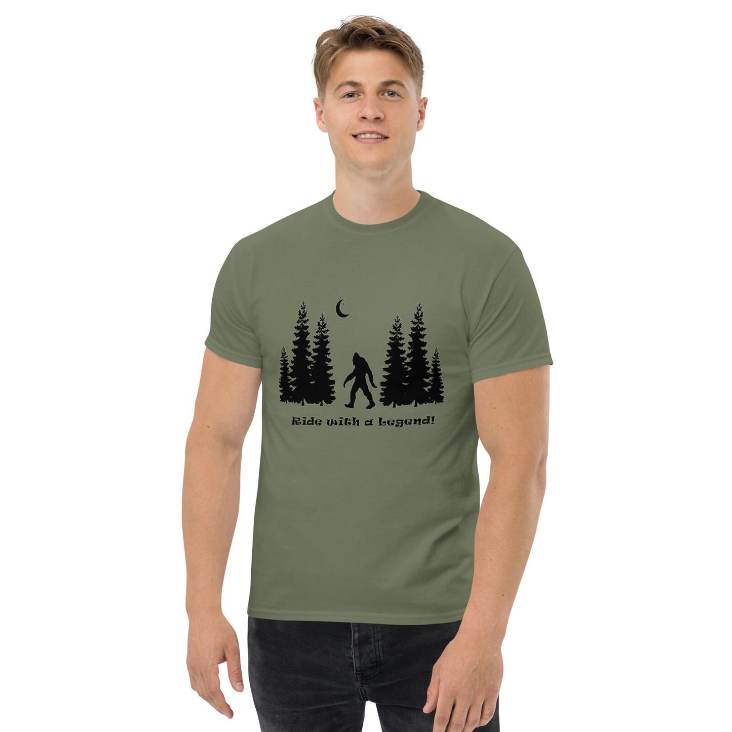 Makalu Ride with a Legend Sasquatch Cycling Men's Classic Tee Shirt