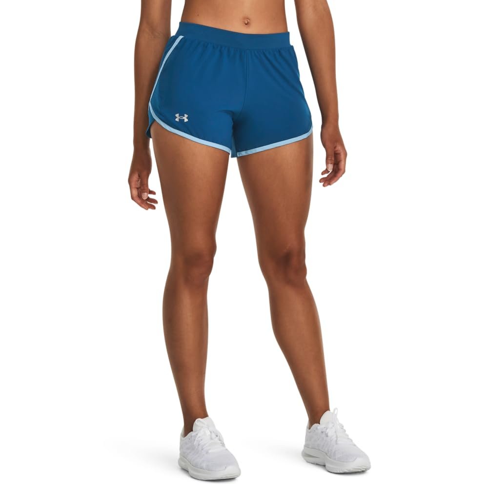 Under Armour Women's Fly by 2.0 Running Shorts, (426) Varsity Blue/Blizzard/Reflective, Large