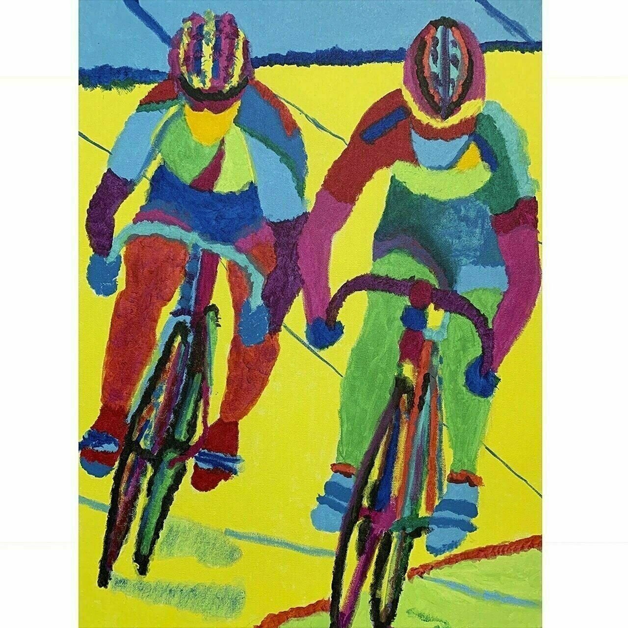 Cycling Poster Women's Sprint Velodrome Bike Racing Bicycling Art Poster