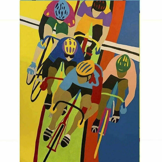 Cycling Poster Keirin Check Velodrome Bike Racing Bicycling Art Poster