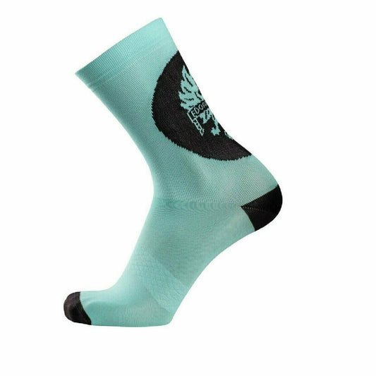 Cycling Socks Spriana Bianchi Logo Cycling Socks Celeste