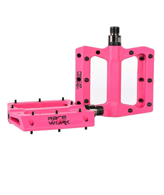 Catazer Mountain Bike Pedals BMX Pedals Nylon Fiber Non-Slip Bicycle Pedals Clycling Pedals (Pink)