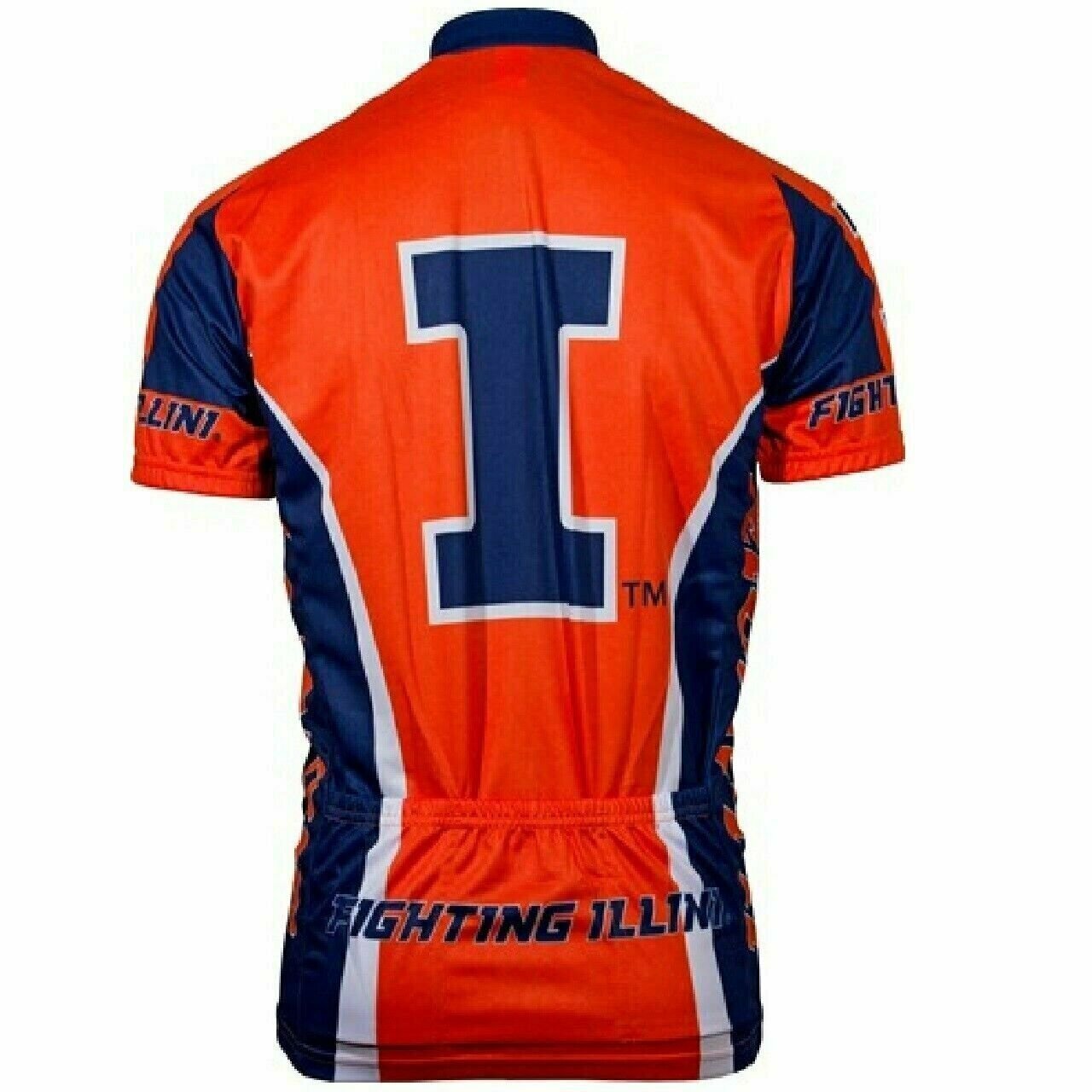 Cycling Jersey University of Illinois Fighting Illini Full zip Short Sleeve Men's