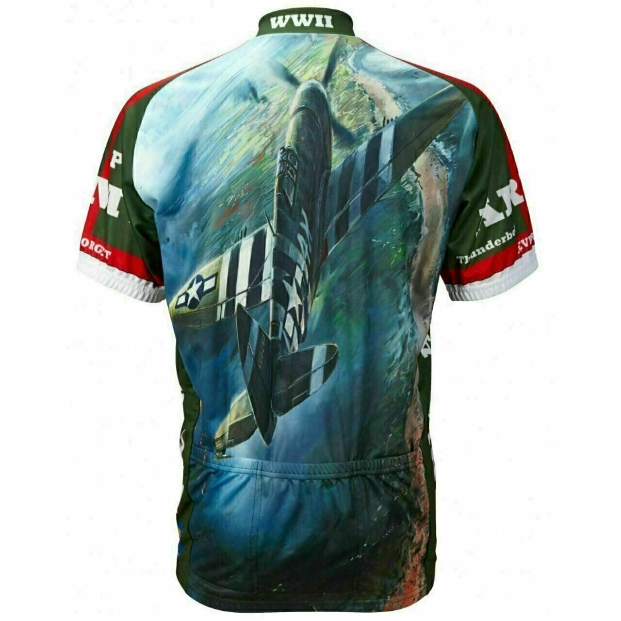 Cycling jersey US Army P-47 WWII Short sleeve Full zip men's cycling jersey