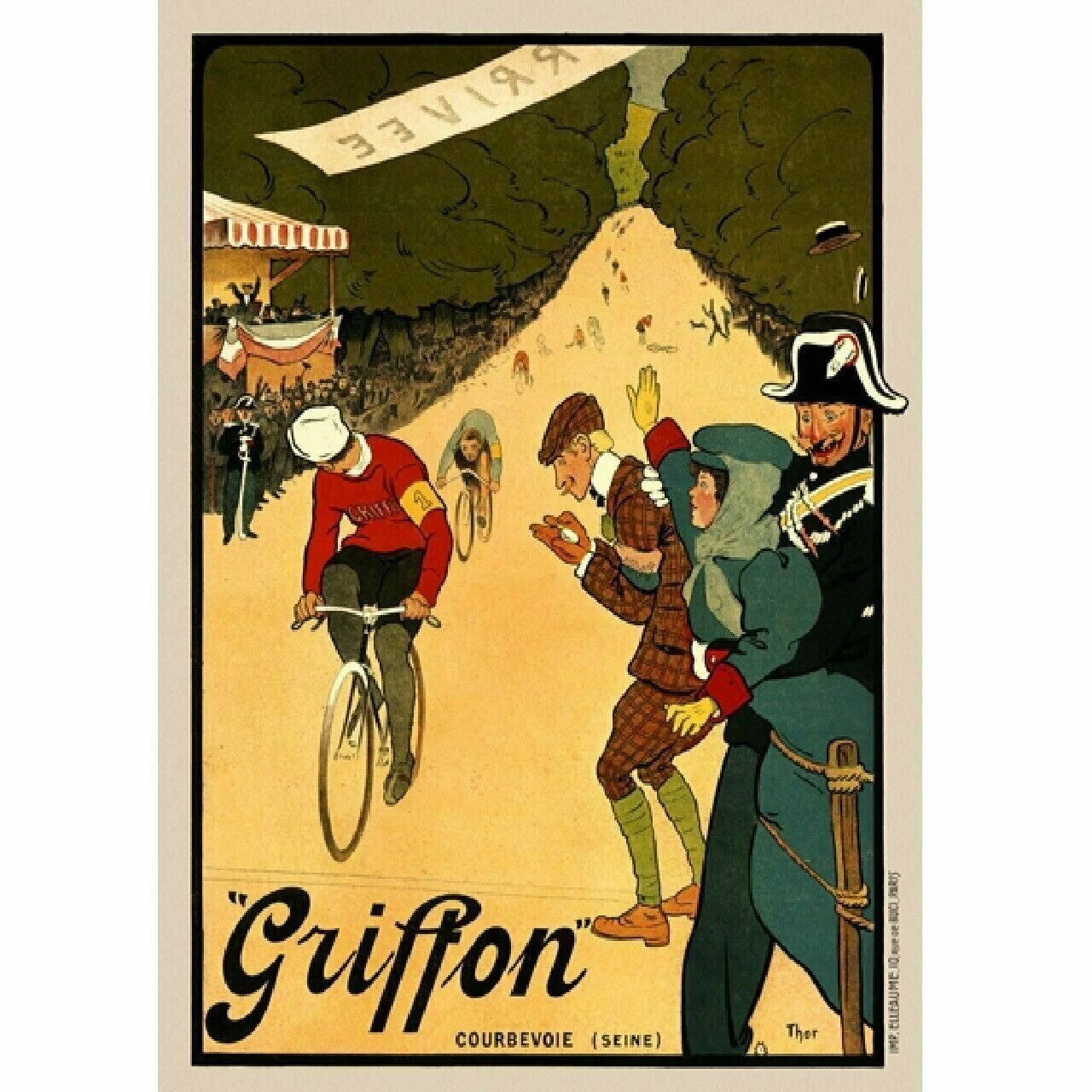 Cycling Poster Griffon Mountaintop Finish Fine Art Vintage Poster 18" x 24"