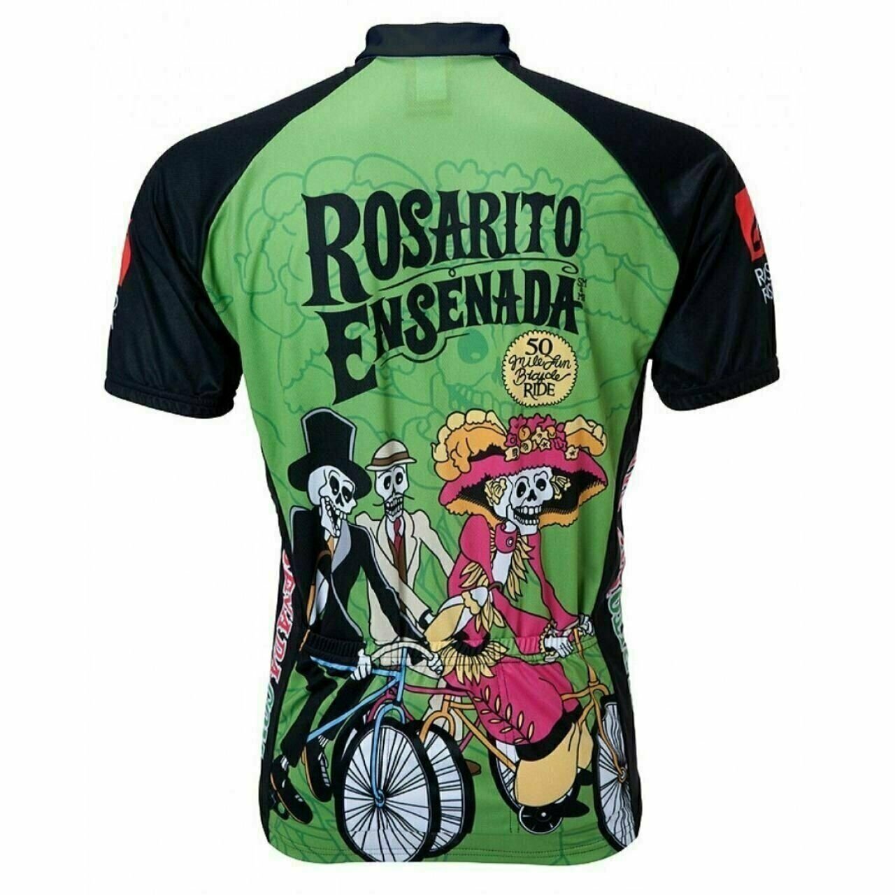 Cycling Jersey Rosarito Ensenada Day of the Dead Short Sleeve Full Zip  Men's