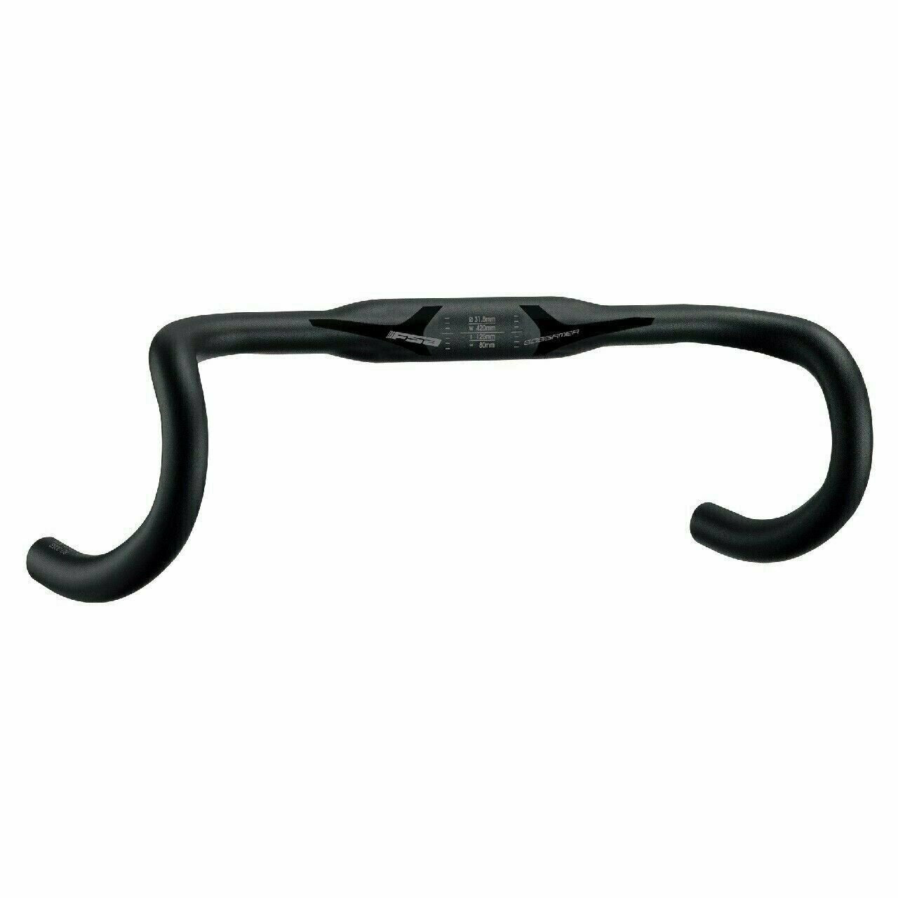 FSA GOSSAMER COMPACT ALLOY ROAD HANDLEBAR 31.8 x 42cm V19 Black