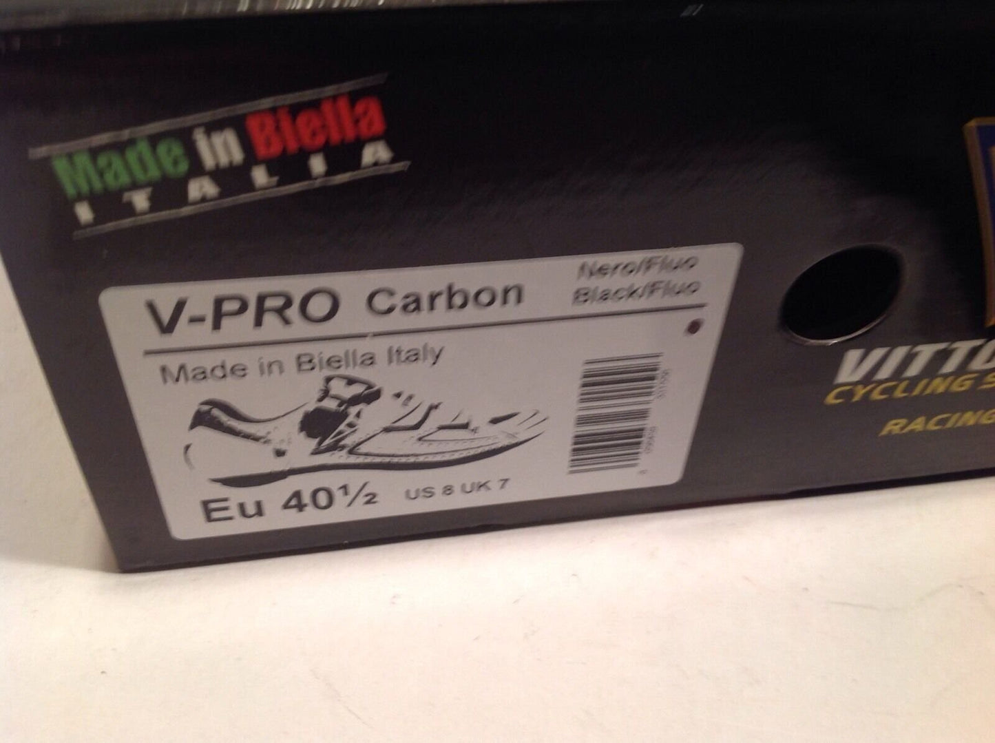 Vittoria V-Pro Carbon Road Cycling Shoes Black 40.5 EU 8 US