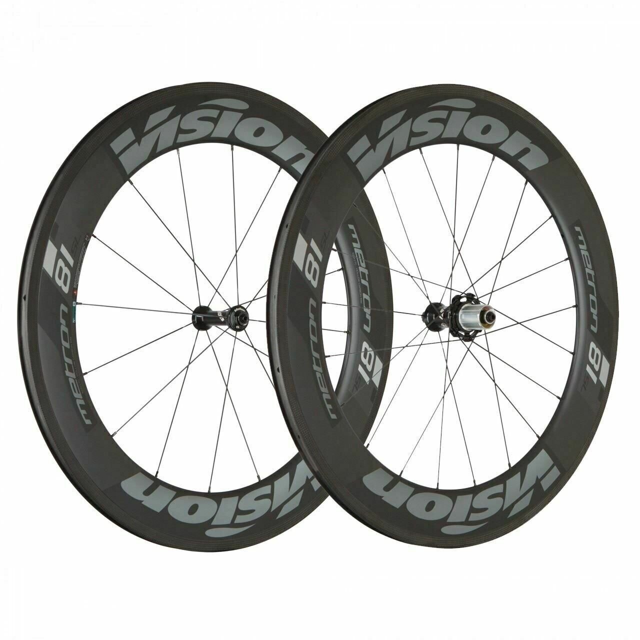 Vision Metron 81 TL Carbon Tubular Wheelset 16/21H-700c Black 11sp 6B Disc brake