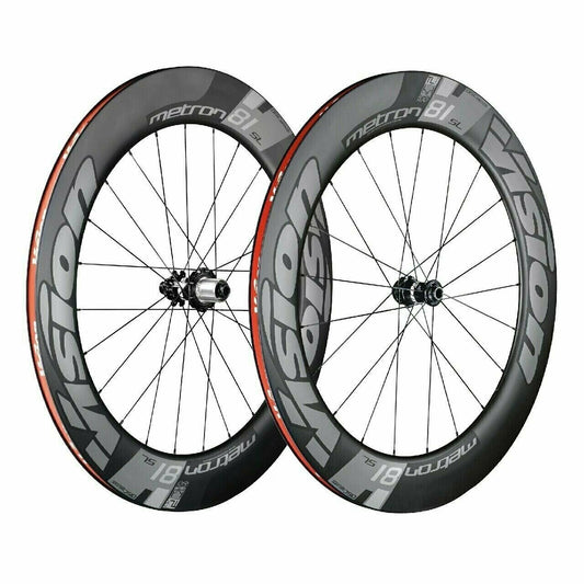 Vision Metron 81 TL Carbon Clincher Wheels 16/21H-700c Black Shimano 11sp