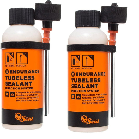 Orange Seal - Endurance Formula Tubeless Bike Tire Sealant w/ Injector 4oz  (2-Pack)