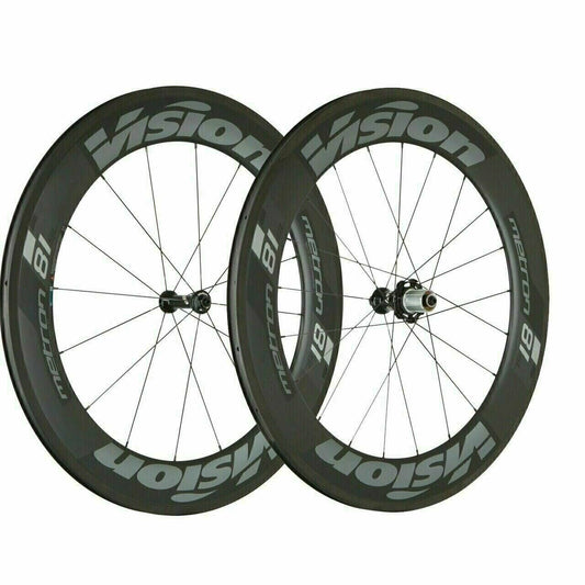 Vision Metron 81 TL Carbon Tubular Wheelset 16/21H-700c Black Center Lock disc b