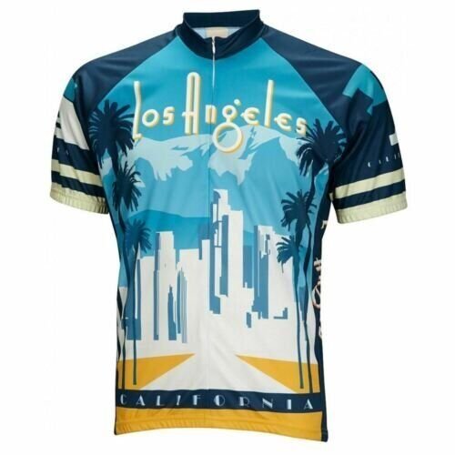 Cycling jersey LA Los Angeles Skyline Short sleeve 19" zip men's