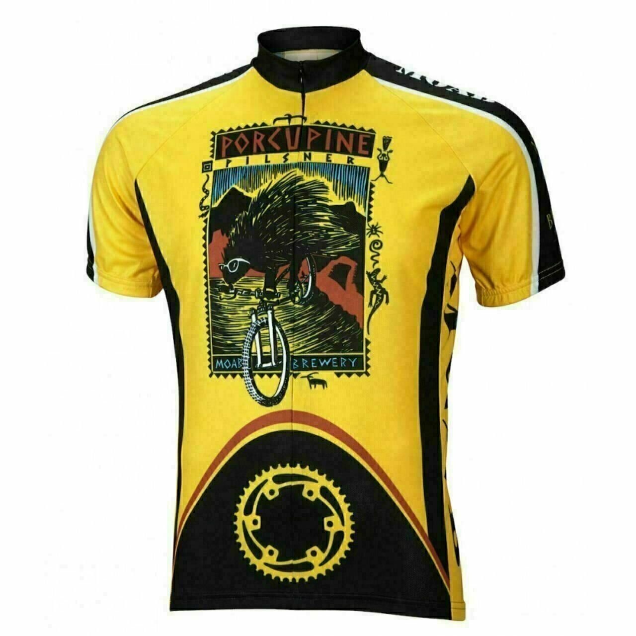 Cycling Jersey Moab Brewery Porcupine Pilsner beer Men's 19" Zip Short Sleeve