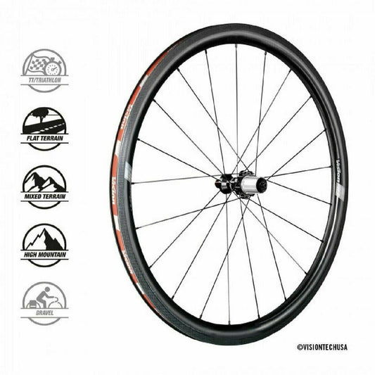 Vision SC40 TL Carbon 700c Clincher Rim brake Wheelset Shimano 11 spd