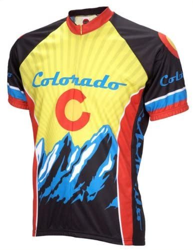 World Jerseys Colorado Cycling Jersey Men's Full Zip Short Sleeve