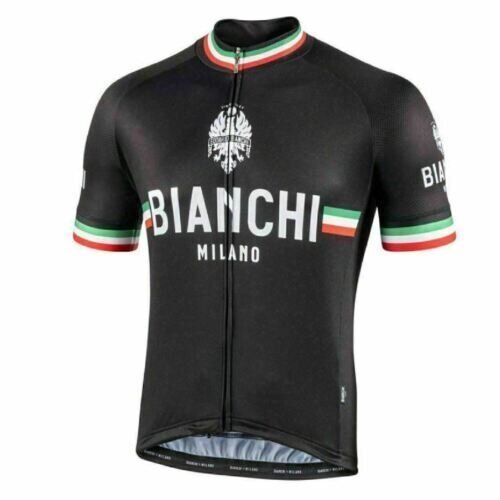 Nalini Bianchi-Milano ISALLE Short Sleeve Full Zip Cycling Jersey-Black