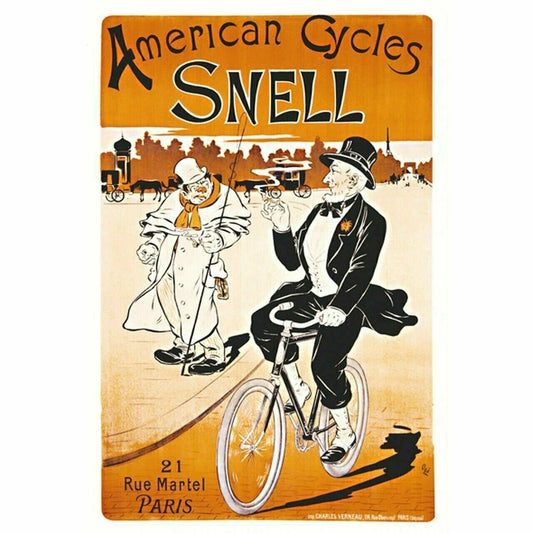 Cycling Poster American Cycles Snell Vintage Bicycling Art Poster By Eugene Oge