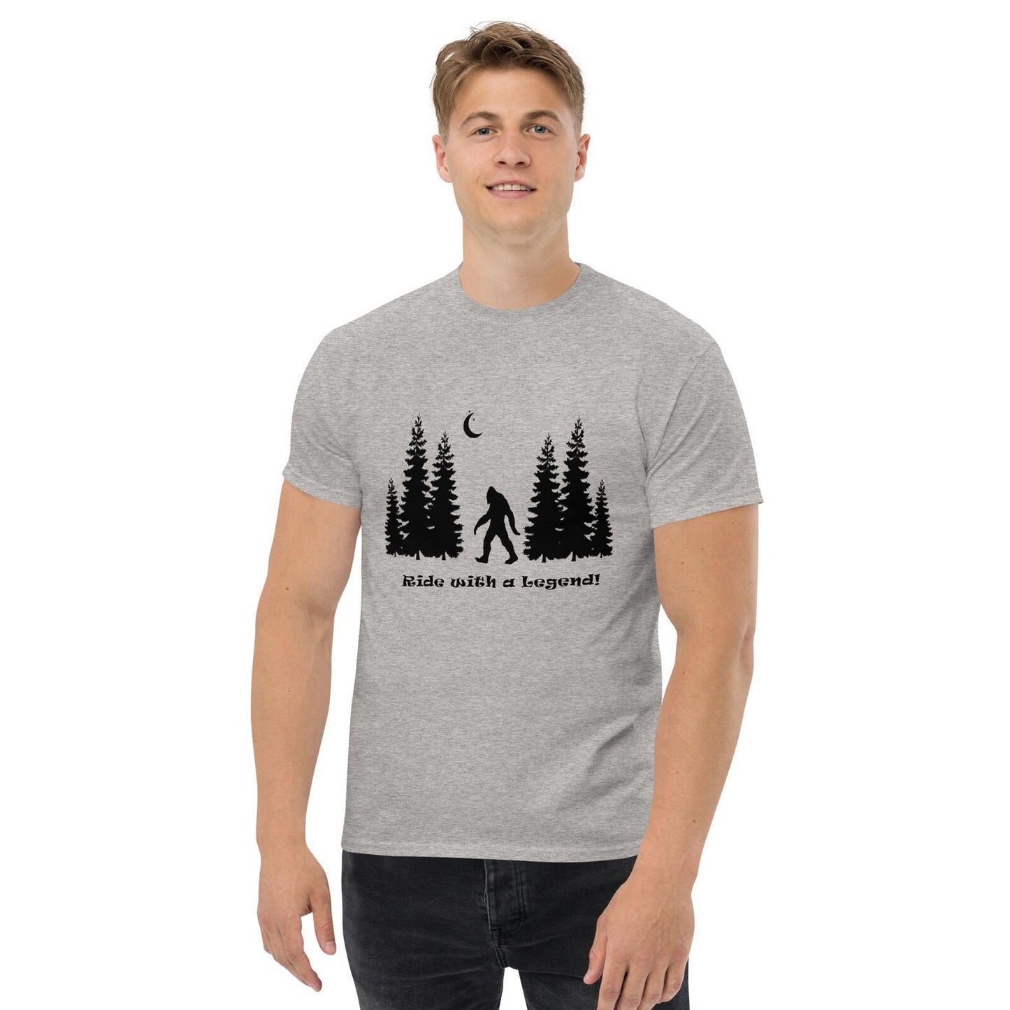 Makalu Ride with a Legend Sasquatch Cycling Men's Classic Tee Shirt