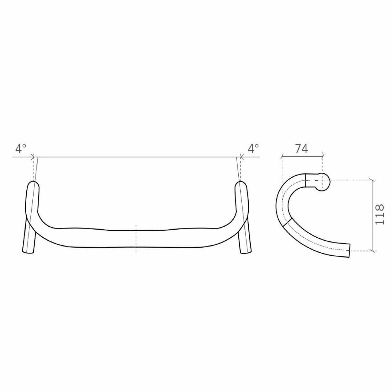 Handlebar FSA Omega Compact Aluminum Road Handlebar 31.8 x 38cm black