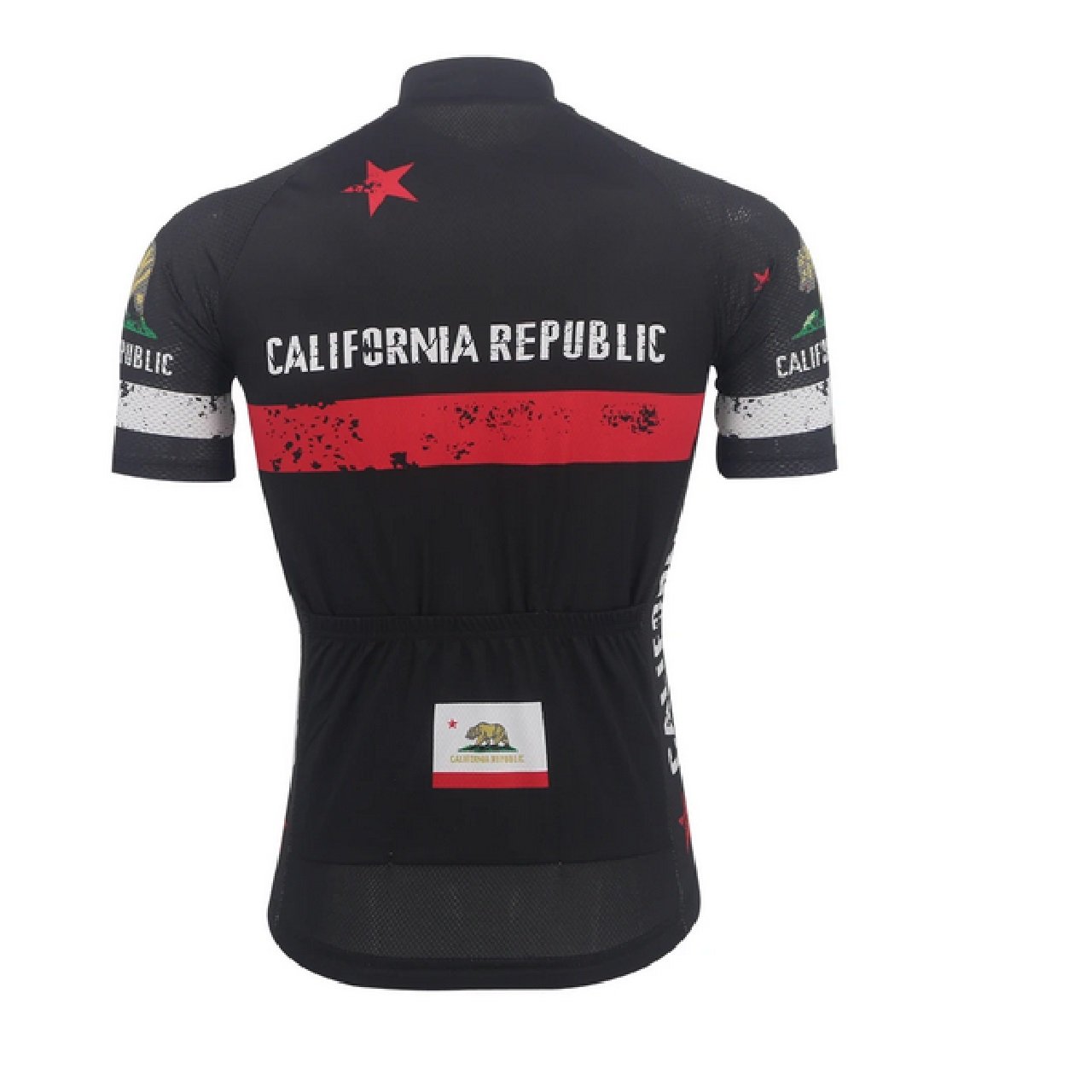 California Republic Men's Full Zip Cycling Jersey Black