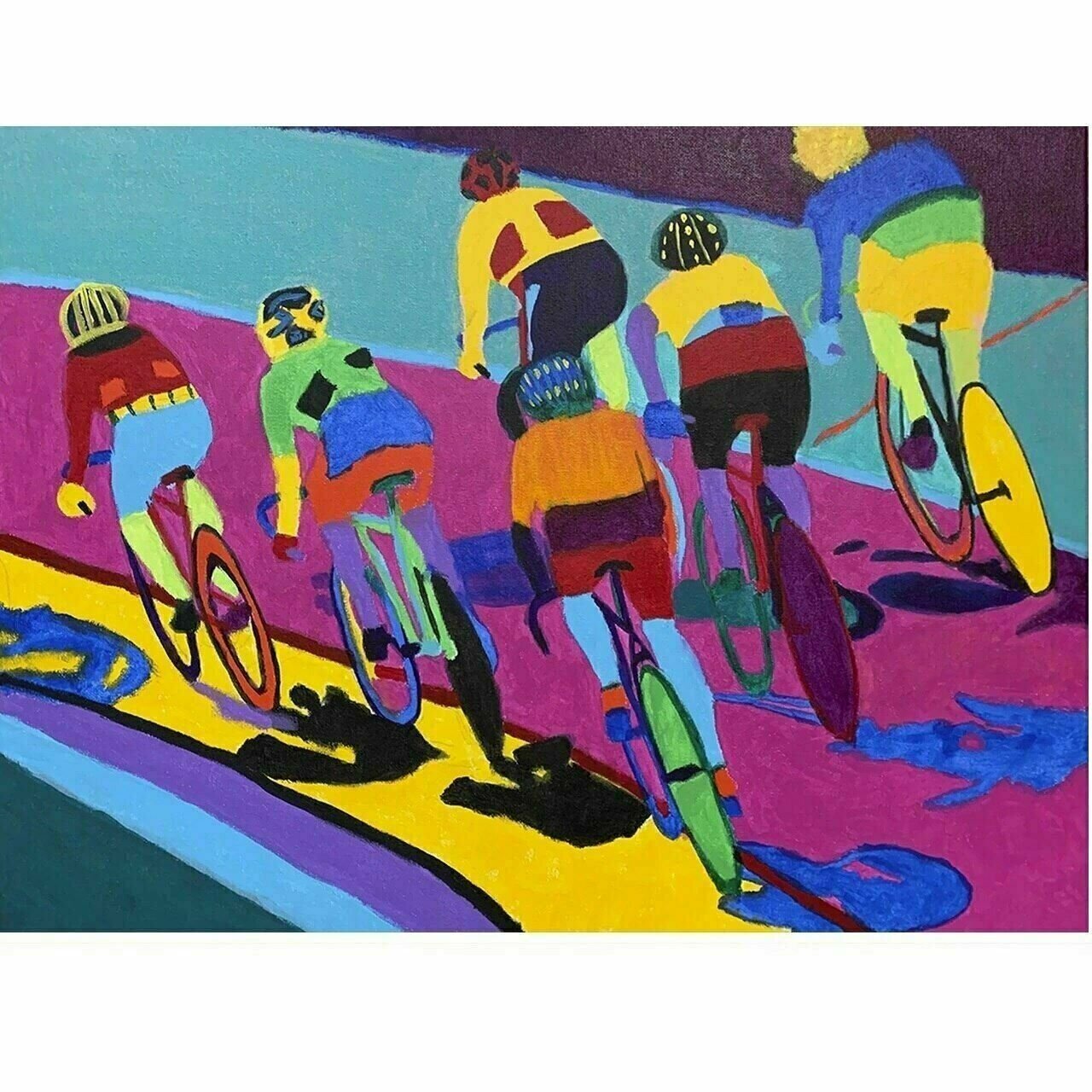 Cycling Poster Women's Madison Velodrome Bike Racing Bicycling Art Poster