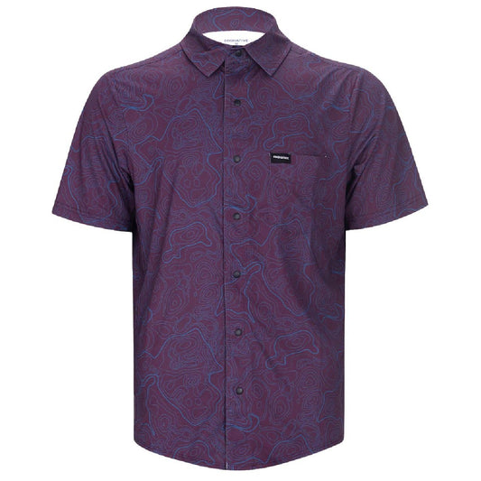 Cognative Men's Catalyst Topo Mountain Bike Button-Down MTB Shirt-Plum