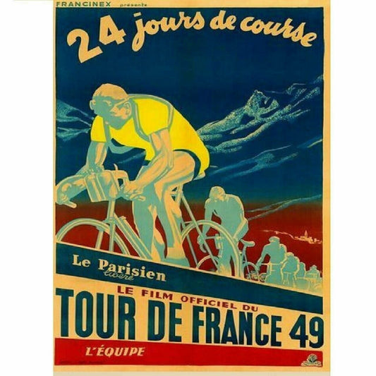 Bicycle Poster 1949 Tour De France vintage bicycle art