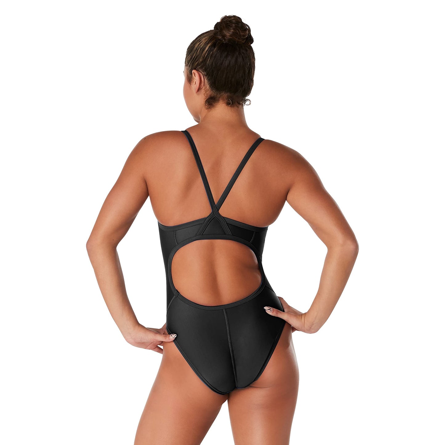 Speedo Prolt Flyback Adult Colors One Piece Swimsuit, Eco Team Black, 30