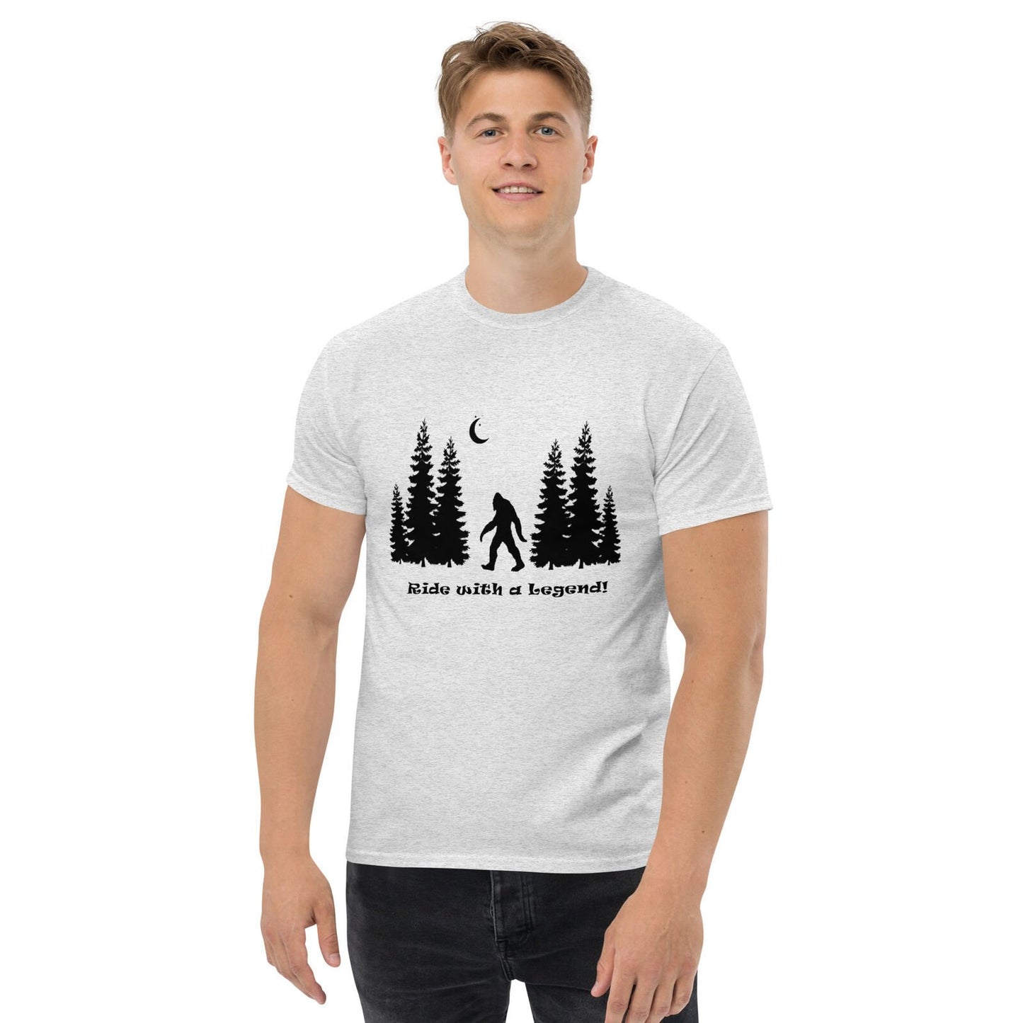 Makalu Ride with a Legend Sasquatch Cycling Men's Classic Tee Shirt