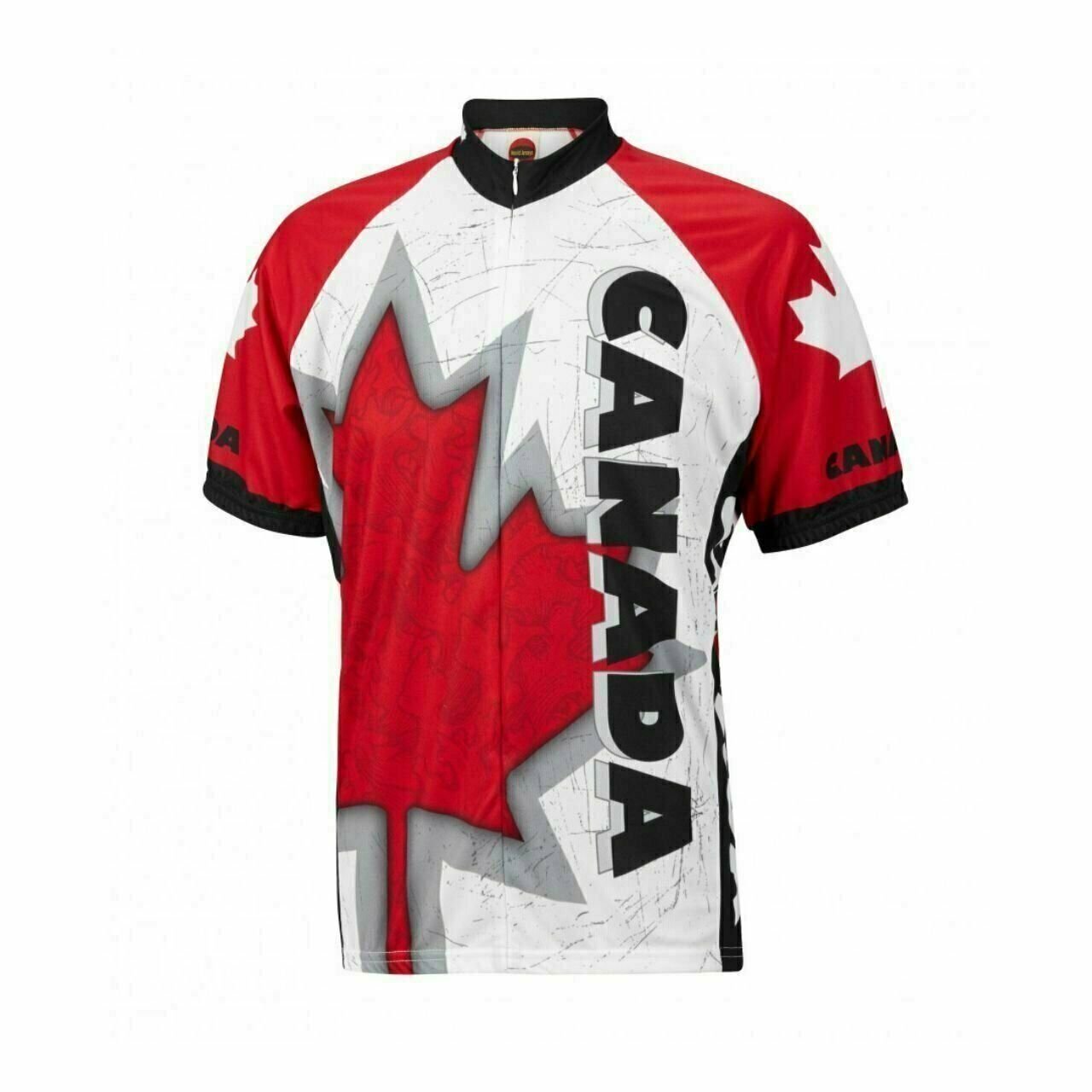 Cycling jersey Oh Canada Maple Leaf pride Short sleeve 16" zip men's