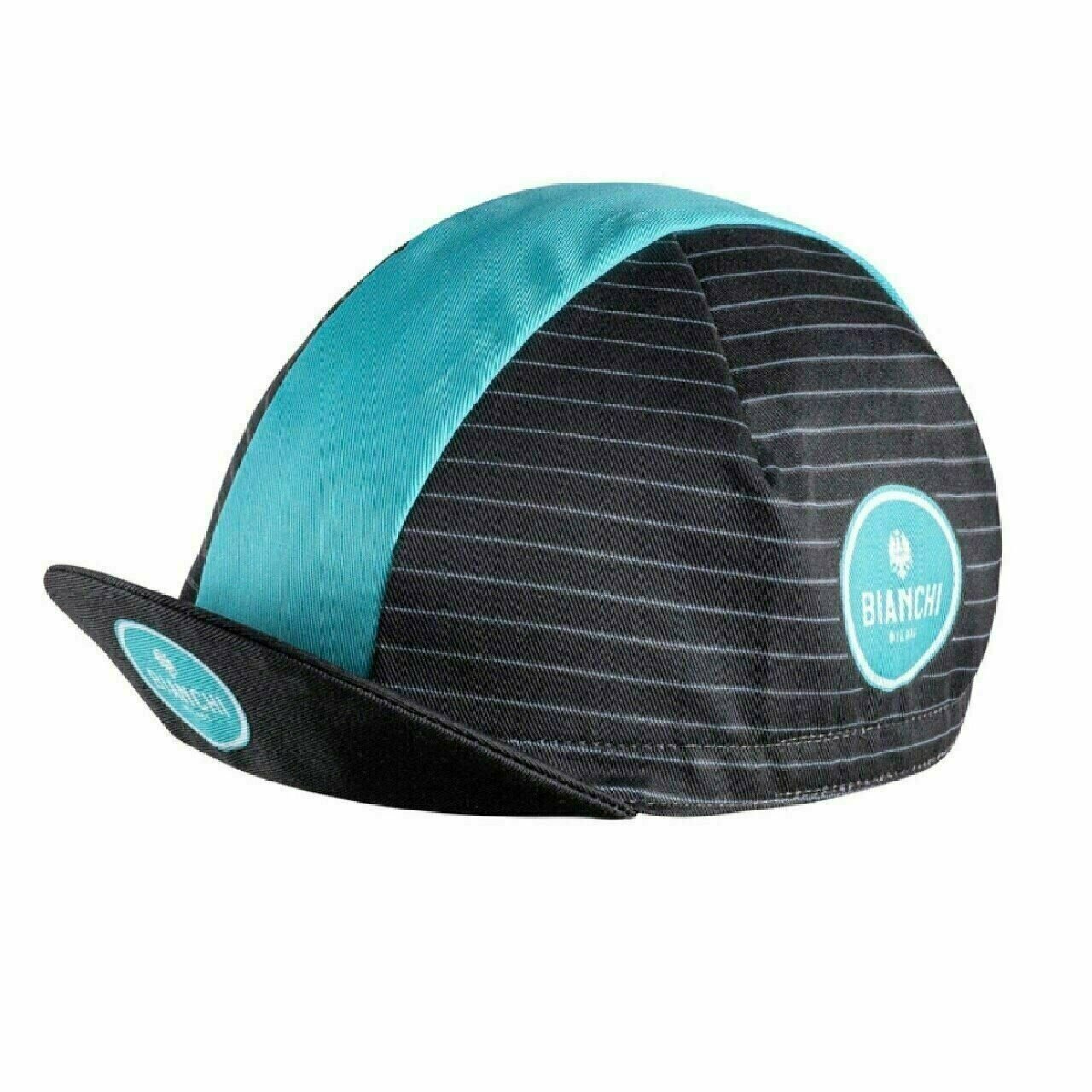 Cycling Cap Bianchi Summer Cap Stripes Black/Celeste