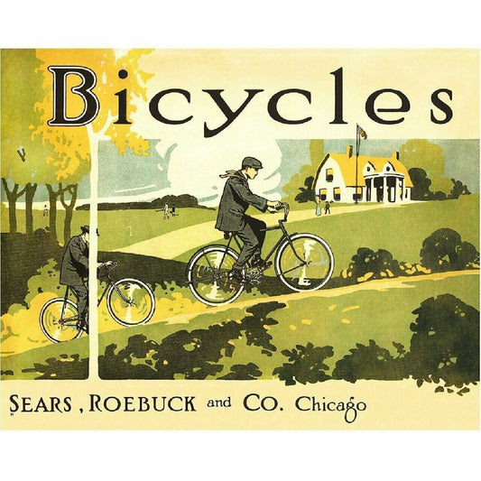 Cycling Poster Sears Roebuck Bicycle Poster Fine Art Bicycle Poster 11" x 17"