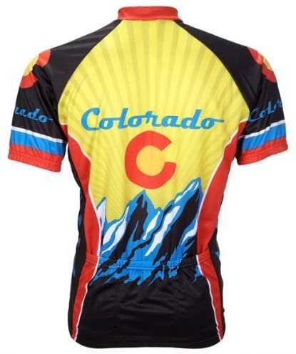 World Jerseys Colorado Cycling Jersey Men's Full Zip Short Sleeve