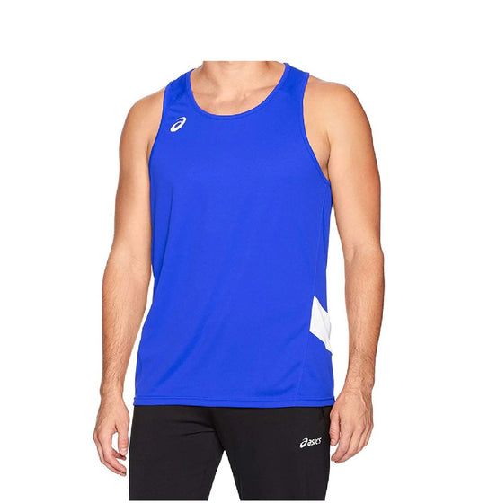 ASICS Men's Team Sweep Running Singlet, Royal/White, Medium