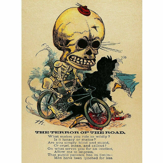 Bicycle Poster Terror of the Road Bicycle Poster Fine Art Vintage 18" x 24"